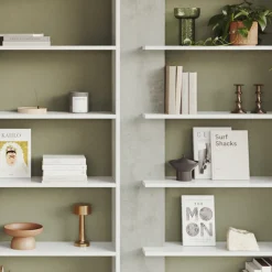 Garnero Arredamenti Libreria 270x180h cm moderna design bianco opaco cemento Libris Aline 3 Bianco Opaco - Cemento New