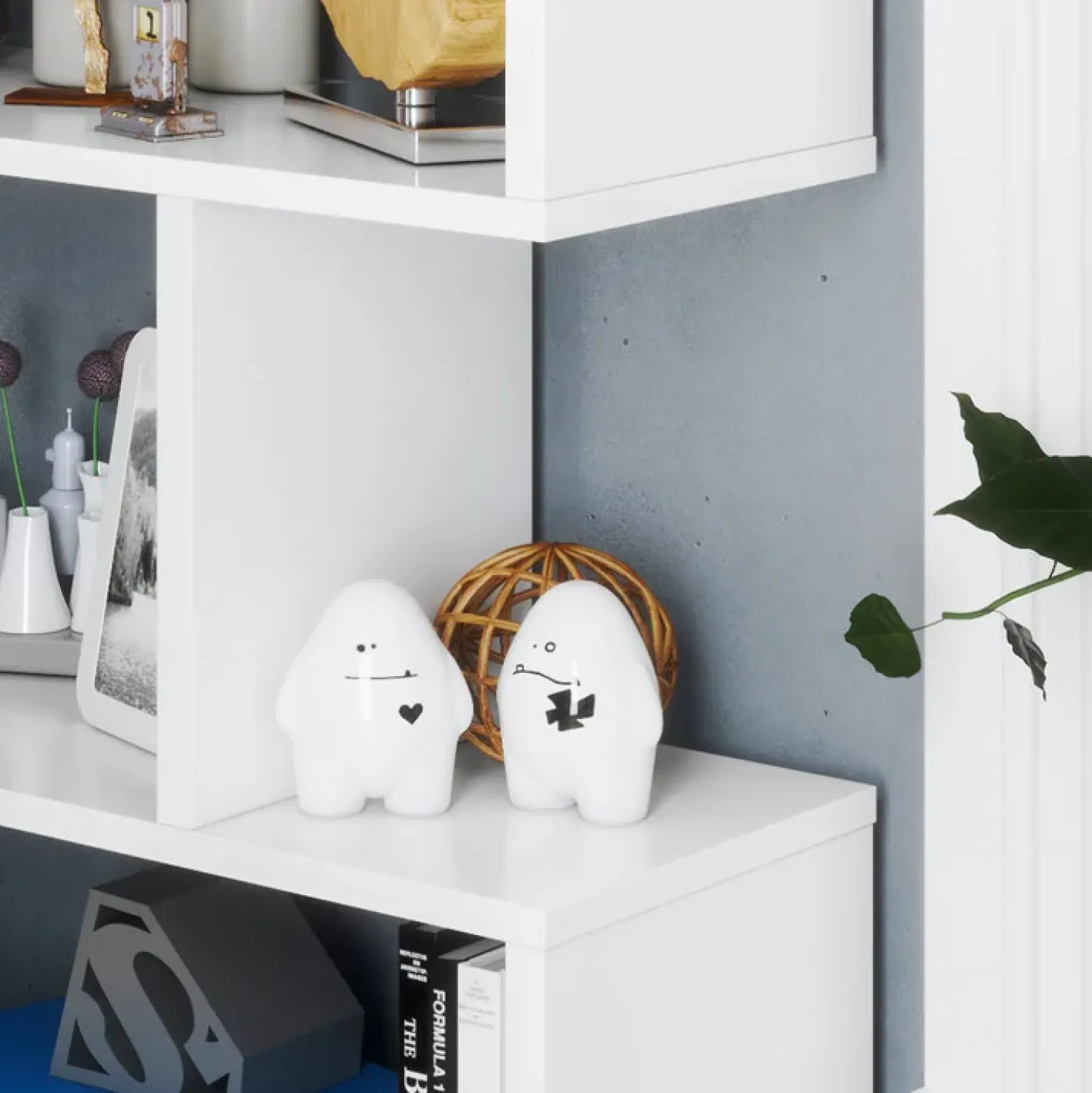 Garnero Arredamenti Libreria 160x192h cm moderna design Amira 2 Bianco Opaco Outlet