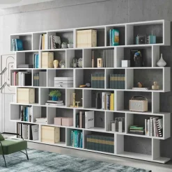 Garnero Arredamenti Libreria 160x192h cm moderna design Amira 2 Bianco Opaco Outlet