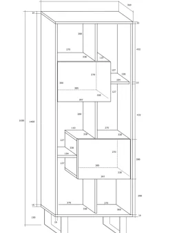 Garnero Arredamenti Libreria 60x165h cm moderna design bianco opaco e lucido Kelli