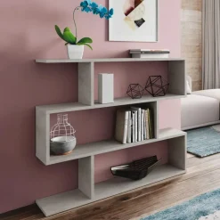 Garnero Arredamenti Libreria 110x97h cm moderna design soggiorno cemento Sakura Discount