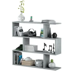 Garnero Arredamenti Libreria 110x97h cm moderna design soggiorno cemento Sakura Discount