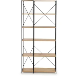 Garnero Arredamenti Libreria 90x190h cm moderna industrial nero rovere sonoma Lorez Discount