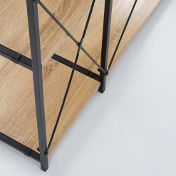 Garnero Arredamenti Libreria 90x190h cm moderna industrial nero rovere sonoma Lorez Discount