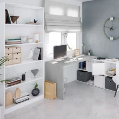 Garnero Arredamenti Libreria 80x201h cm moderna soggiorno bianco opaco Allan Hot