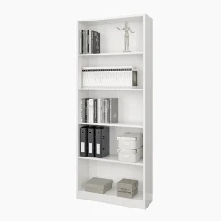 Garnero Arredamenti Libreria 80x201h cm moderna soggiorno bianco opaco Allan Hot