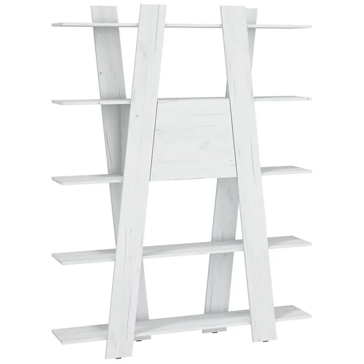 Garnero Arredamenti Libreria 150x194h cm moderna soggiorno bianca Cosmo Bianco Frassinato Sale