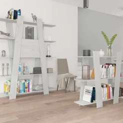 Garnero Arredamenti Libreria 150x194h cm moderna soggiorno bianca Cosmo Bianco Frassinato Sale