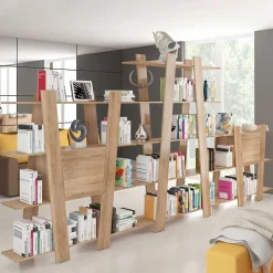 Garnero Arredamenti Libreria 150x194h cm moderna soggiorno chiaro Cosmo Rovere Best