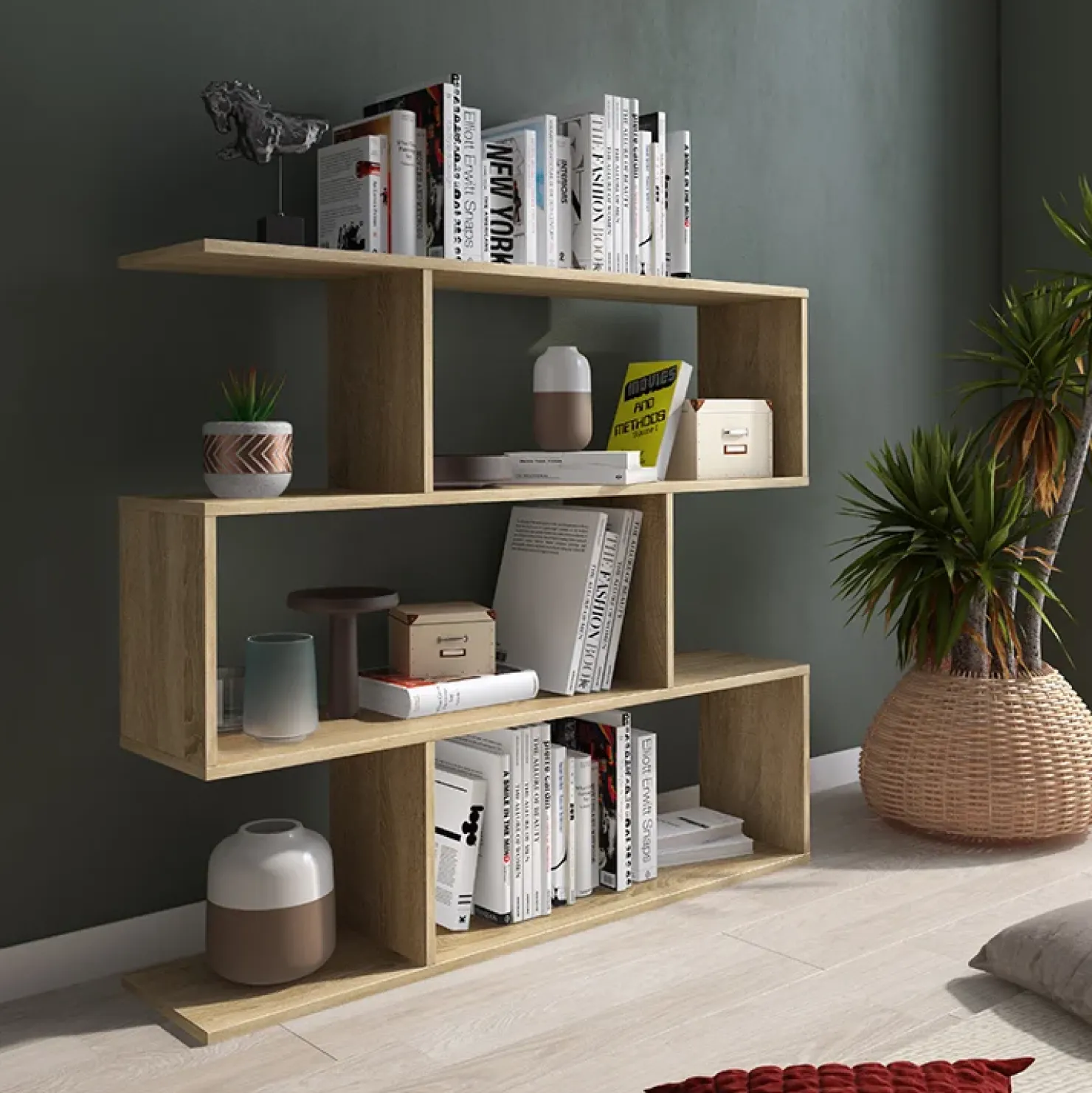 Garnero Arredamenti Libreria 110x96h cm moderna soggiorno design Janna Rovere Best