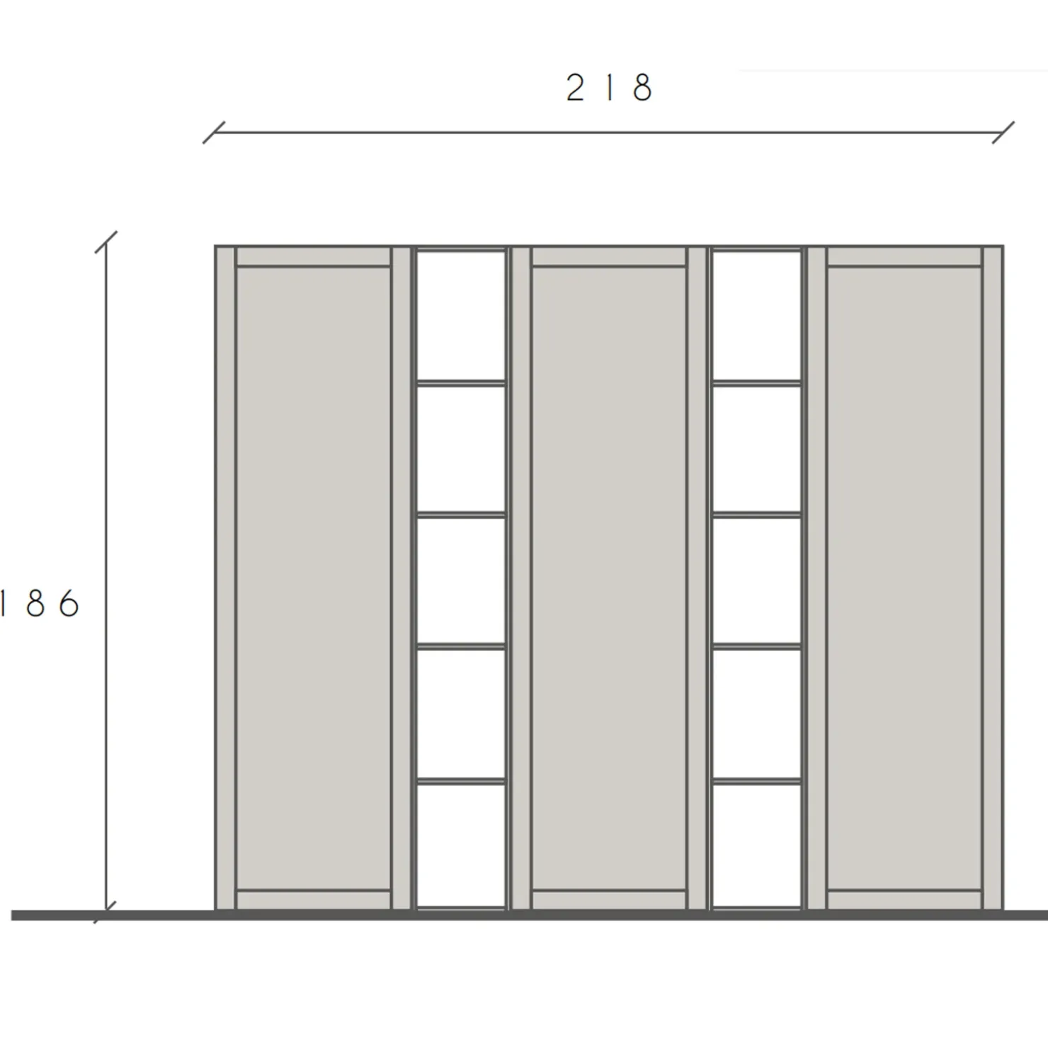 Garnero Arredamenti Libreria 218x186h cm rovere scuro beige Sunset 106