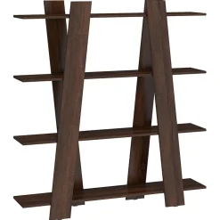 Garnero Arredamenti Libreria 140x151h cm soggiorno moderna rovere scuro Cosmo Clearance