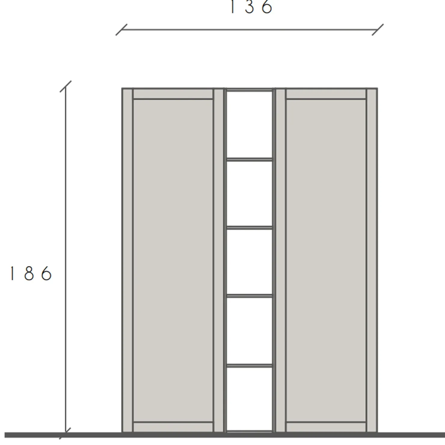 Garnero Arredamenti Libreria 136x186h cm tortora rovere scuro Sunset 107 Clearance