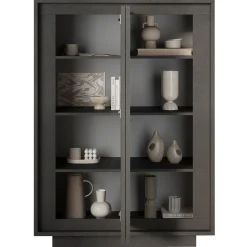 Garnero Arredamenti Madia alta 106x171h cm 2 ante Deluxe Antracite