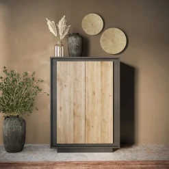 Garnero Arredamenti Madia alta 106x171h cm 2 ante antracite rovere chiaro Deluxe Rovere - Antracite