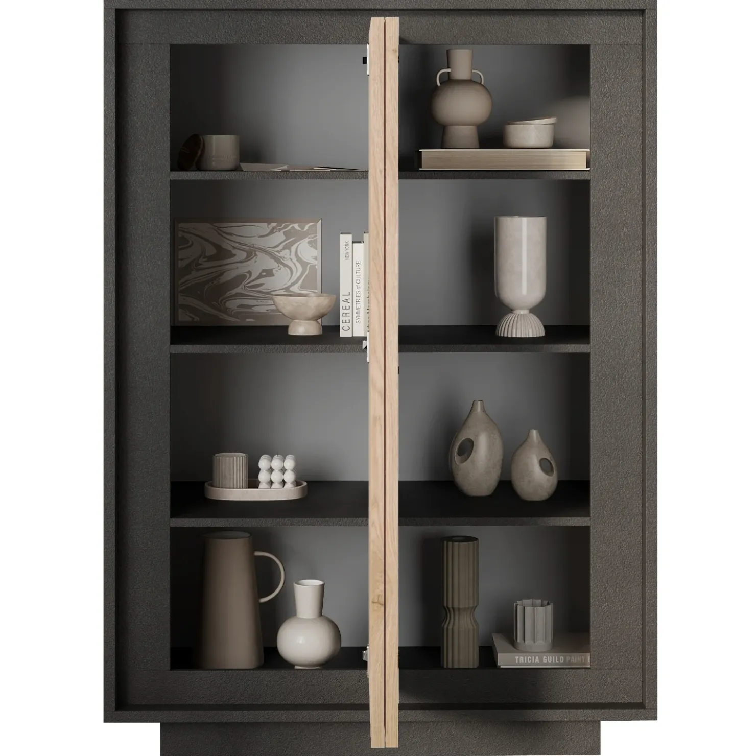 Garnero Arredamenti Madia alta 106x171h cm 2 ante antracite rovere chiaro Deluxe Rovere - Antracite