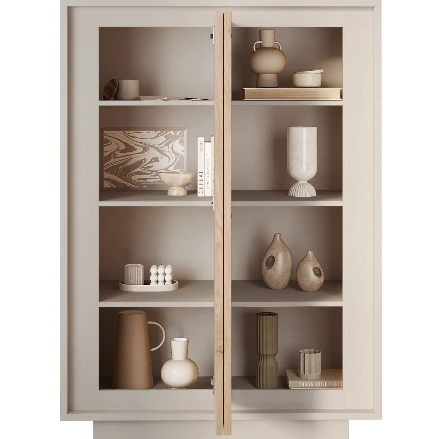 Garnero Arredamenti Madia alta 106x171h cm 2 ante beige rovere chiaro Deluxe Rovere - Beige Outlet