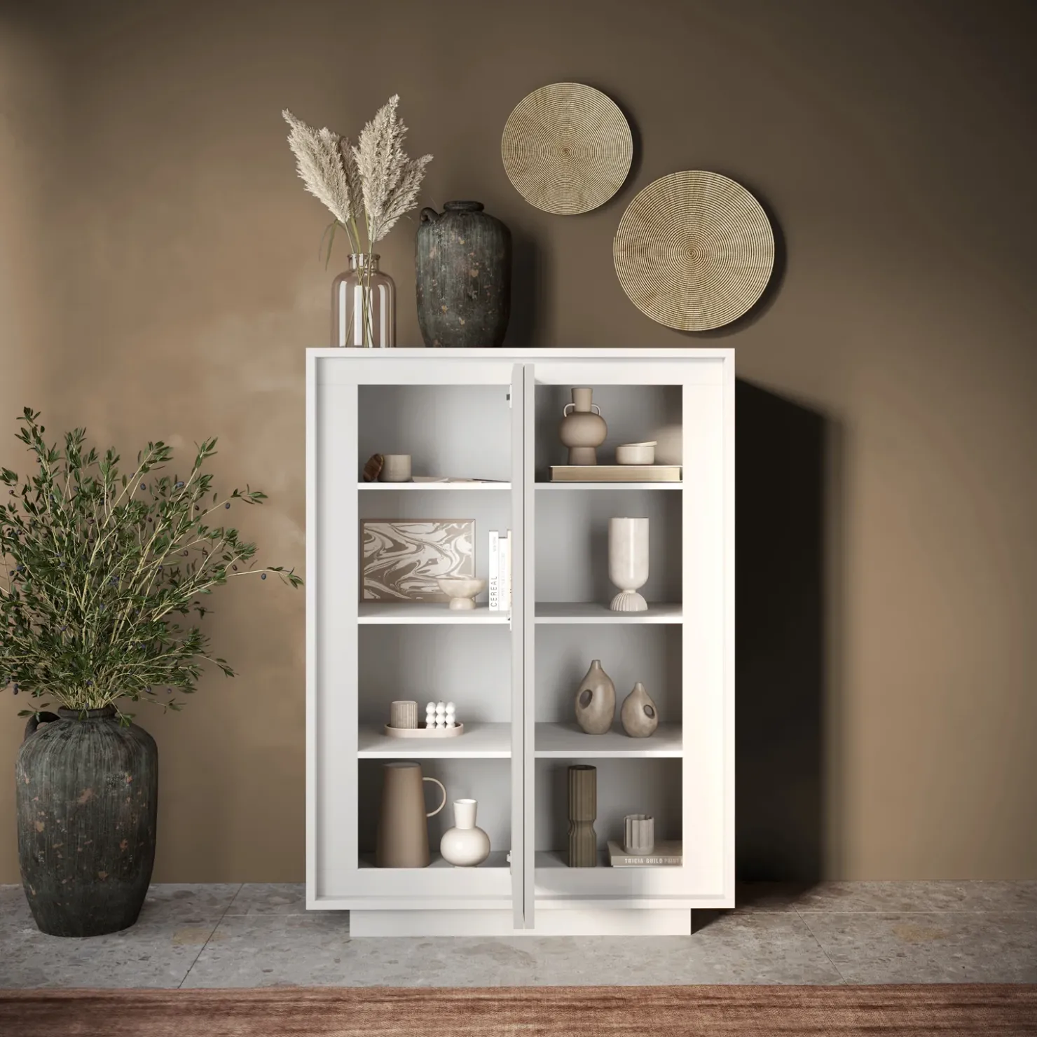 Garnero Arredamenti Madia alta 106x171h cm 2 ante Deluxe Bianco Opaco Outlet