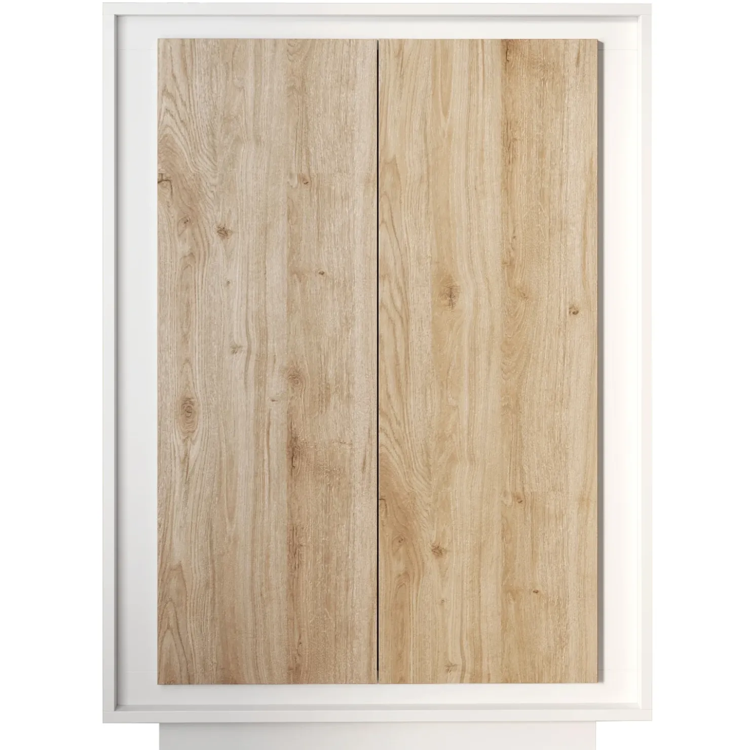 Garnero Arredamenti Madia alta 106x171h cm 2 ante bianco opaco rovere chiaro Deluxe Rovere - Bianco opaco