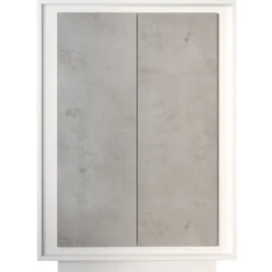 Garnero Arredamenti Madia alta 106x171h cm 2 ante bianco opaco grigio cemento Deluxe Bianco Opaco - Cemento Outlet