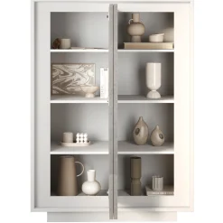 Garnero Arredamenti Madia alta 106x171h cm 2 ante bianco opaco grigio cemento Deluxe Bianco Opaco - Cemento Outlet