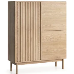 Garnero Arredamenti Madia alta 106x130h cm design moderno cannettato rovere Colby Hot