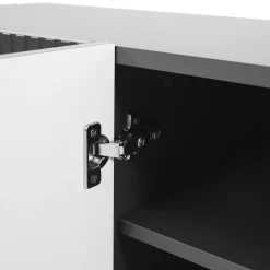 Garnero Arredamenti Madia con camino 181x83h cm moderno cannettato Essence Antracite Clearance