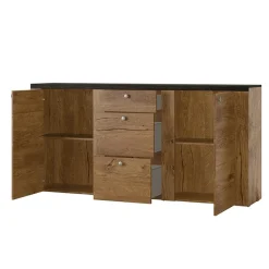 Garnero Arredamenti Madia con cassetti 176x85h cm 2 ante quercia rovere grigio Paloma 2 Rovere - Antracite New