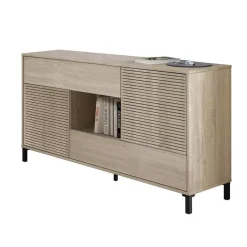 Garnero Arredamenti Madia moderna 151x80h cm 2 ante industrial rovere cannettato Lopez Discount