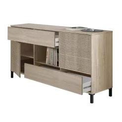 Garnero Arredamenti Madia moderna 151x80h cm 2 ante industrial rovere cannettato Lopez Discount