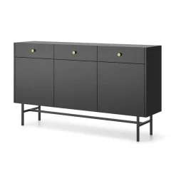 Garnero Arredamenti Madia moderna 155x90h cm 3 ante 3 cassetti nero Eterna Nero Opaco Sale
