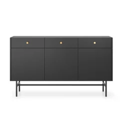 Garnero Arredamenti Madia moderna 155x90h cm 3 ante 3 cassetti nero Eterna Nero Opaco Sale