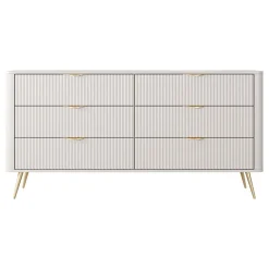 Garnero Arredamenti Madia moderna 163x81h cm 6 cassetti moderna cannettato Ramis Beige Online