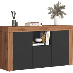 Garnero Arredamenti Madia moderna 155x85h cm antracite rovere Block Antracite - Rovere Hot