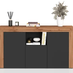 Garnero Arredamenti Madia moderna 155x85h cm antracite rovere Block Antracite - Rovere Hot