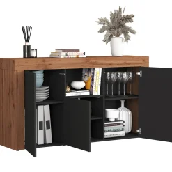 Garnero Arredamenti Madia moderna 155x85h cm antracite rovere Block Antracite - Rovere Hot