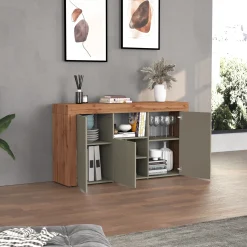 Garnero Arredamenti Madia moderna 155x85h cm tortora rovere Block Tortora - Rovere