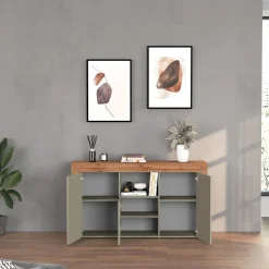 Garnero Arredamenti Madia moderna 155x85h cm tortora rovere Block Tortora - Rovere