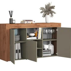 Garnero Arredamenti Madia moderna 155x85h cm tortora rovere Block Tortora - Rovere