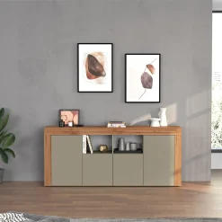 Garnero Arredamenti Madia moderna 200x85h cm tortora rovere Block Tortora - Rovere New