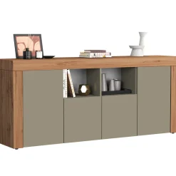 Garnero Arredamenti Madia moderna 200x85h cm tortora rovere Block Tortora - Rovere New