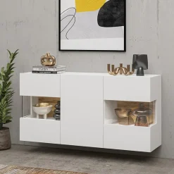 Garnero Arredamenti Madia sospesa 120x62h cm moderna bianco rovere Fusion New