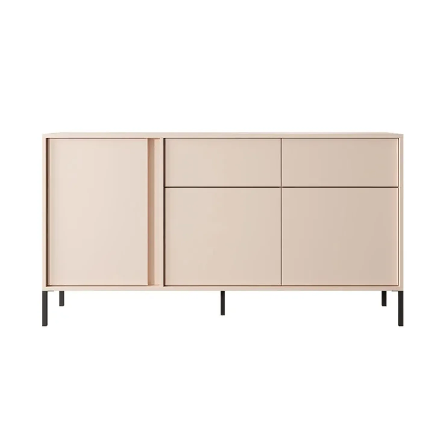 Garnero Arredamenti Madia 153x82cm 3 ante 2 cassetti moderna beige Melly Clearance