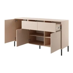 Garnero Arredamenti Madia 153x82cm 3 ante 2 cassetti moderna beige Melly Clearance