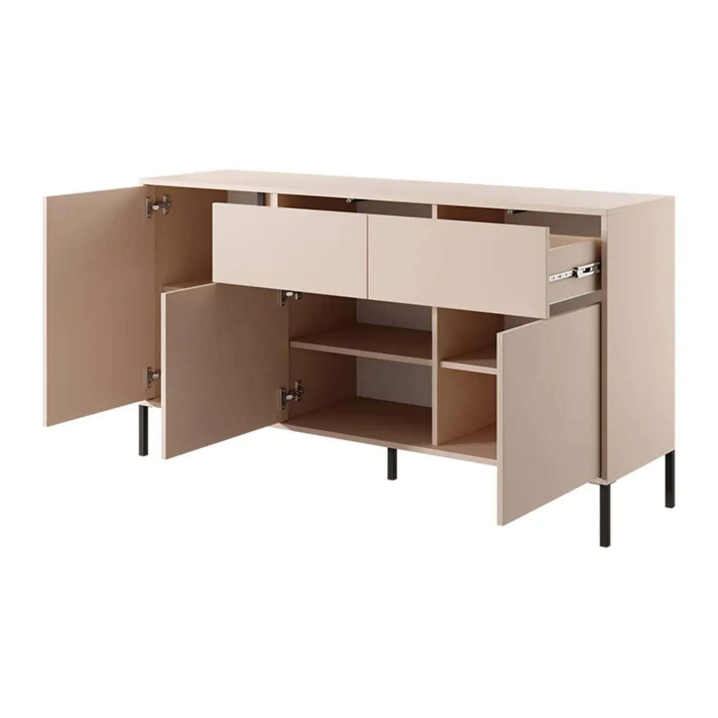 Garnero Arredamenti Madia 153x82cm 3 ante 2 cassetti moderna beige Melly Clearance