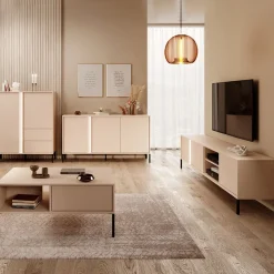 Garnero Arredamenti Madia 153x82cm 3 ante 2 cassetti moderna beige Melly Clearance