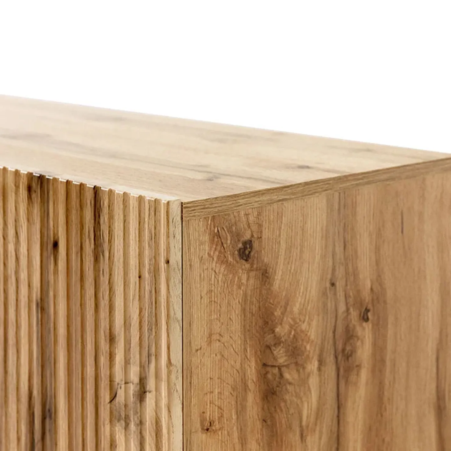 Garnero Arredamenti Madia 151x83cm 3 ante moderna industrial cannettato Essence Quercia