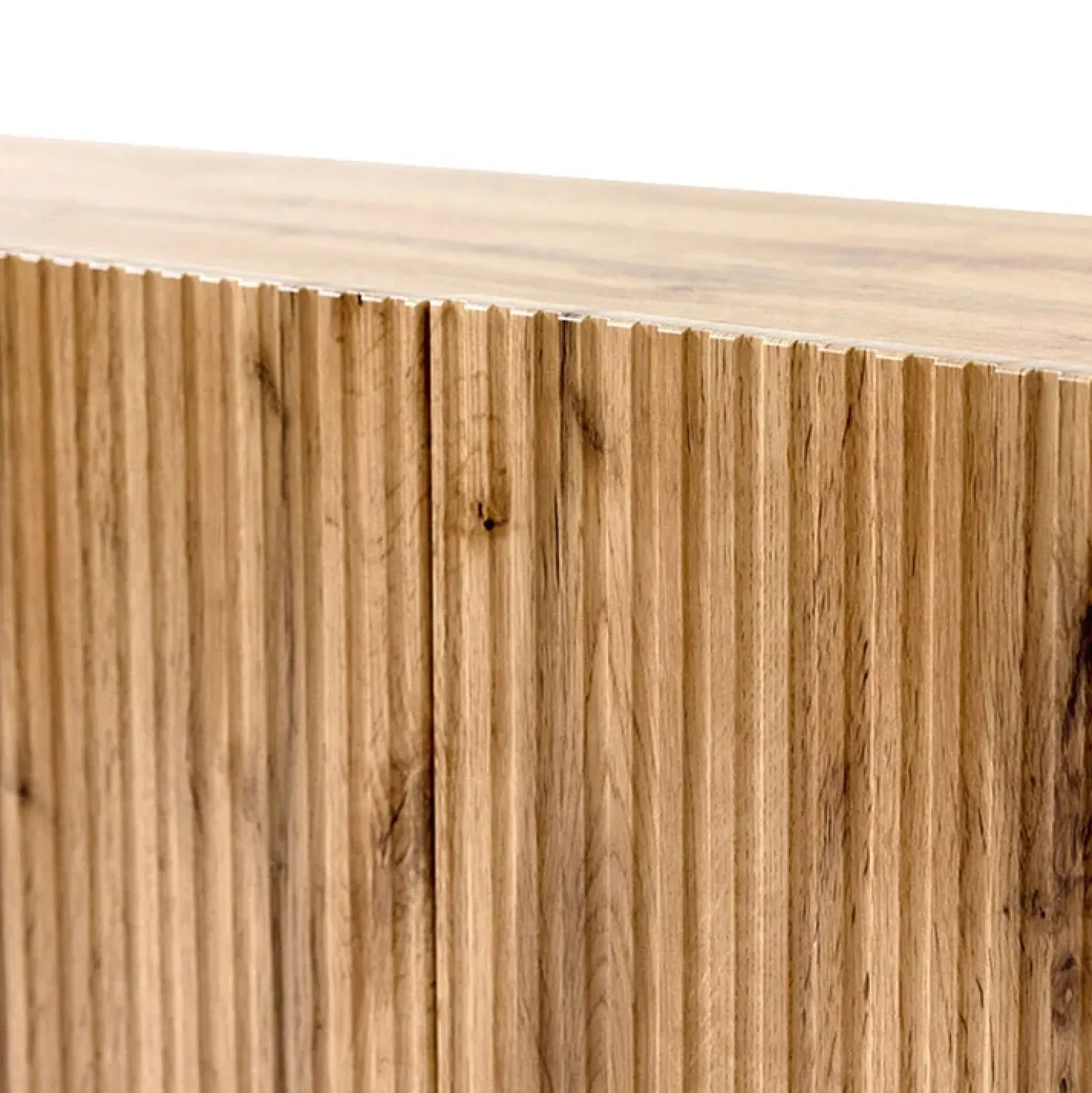 Garnero Arredamenti Madia 151x83cm 3 ante moderna industrial cannettato Essence Quercia