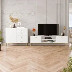 Garnero Arredamenti Madia 100x85h cm 1 anta 4 cassetti moderna Giuggiola Bianco Opaco Online