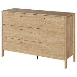 Garnero Arredamenti Madia 136x91h cm 1 anta 3 cassetti moderna  rovere Noor Discount